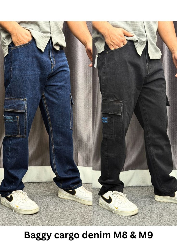 Baggy Cargo Denim M8 & M9 - (Black & Blue)