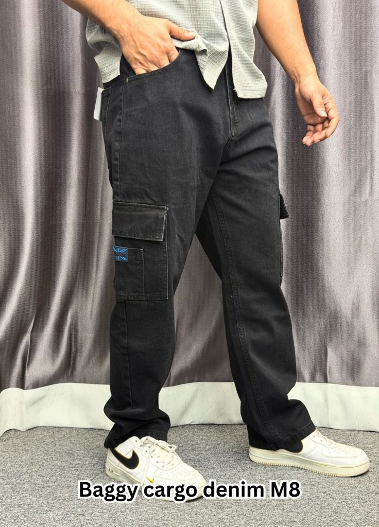 Baggy Cargo Denim M8 - (Black)